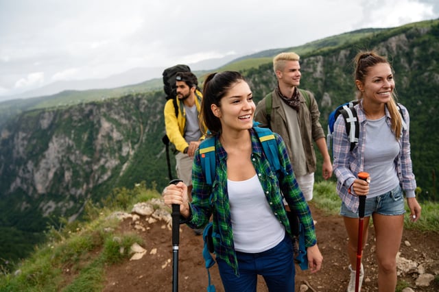 Tourist trekking at Mount Gorongosa