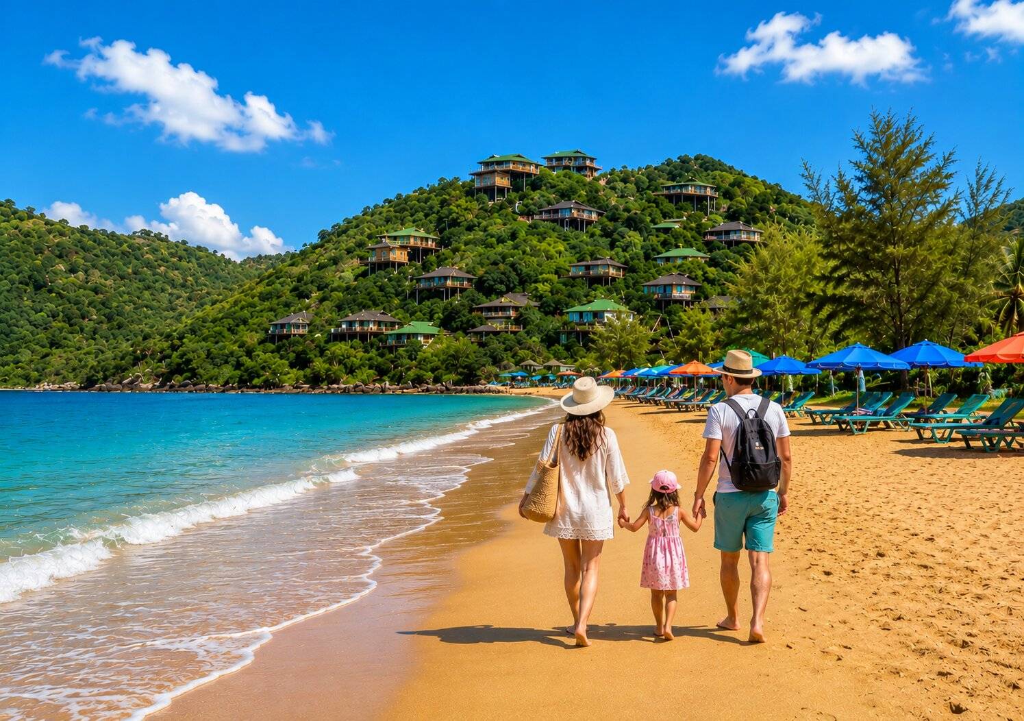 A Family at a Beach in ponta-do-ouro