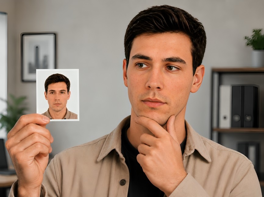 Applicant Looking At His Photo