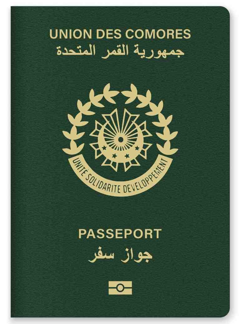 Close Up Of A Comoros Passport