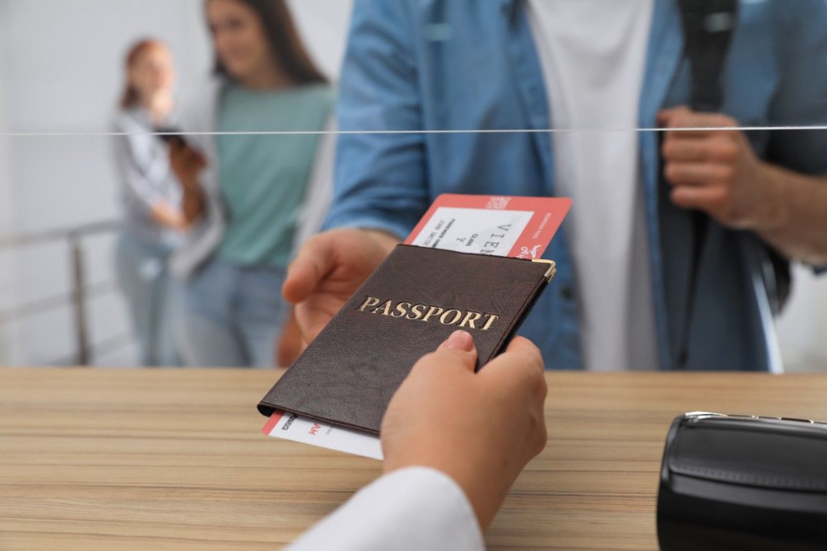 Closeup Passport With Ticket