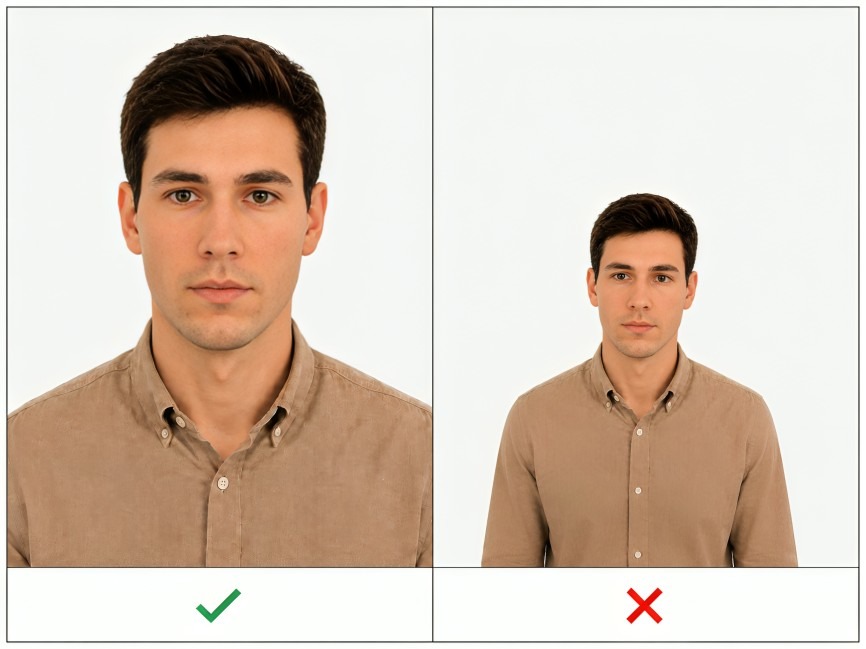 Correct And Incorrect Applicant Photo Framing