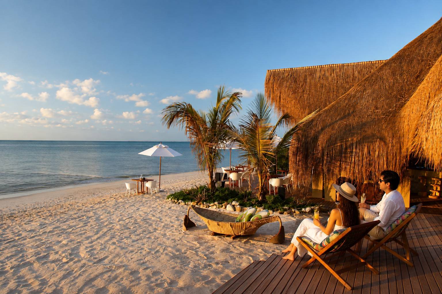 Couple Relaxing At Azura Benguerra Island