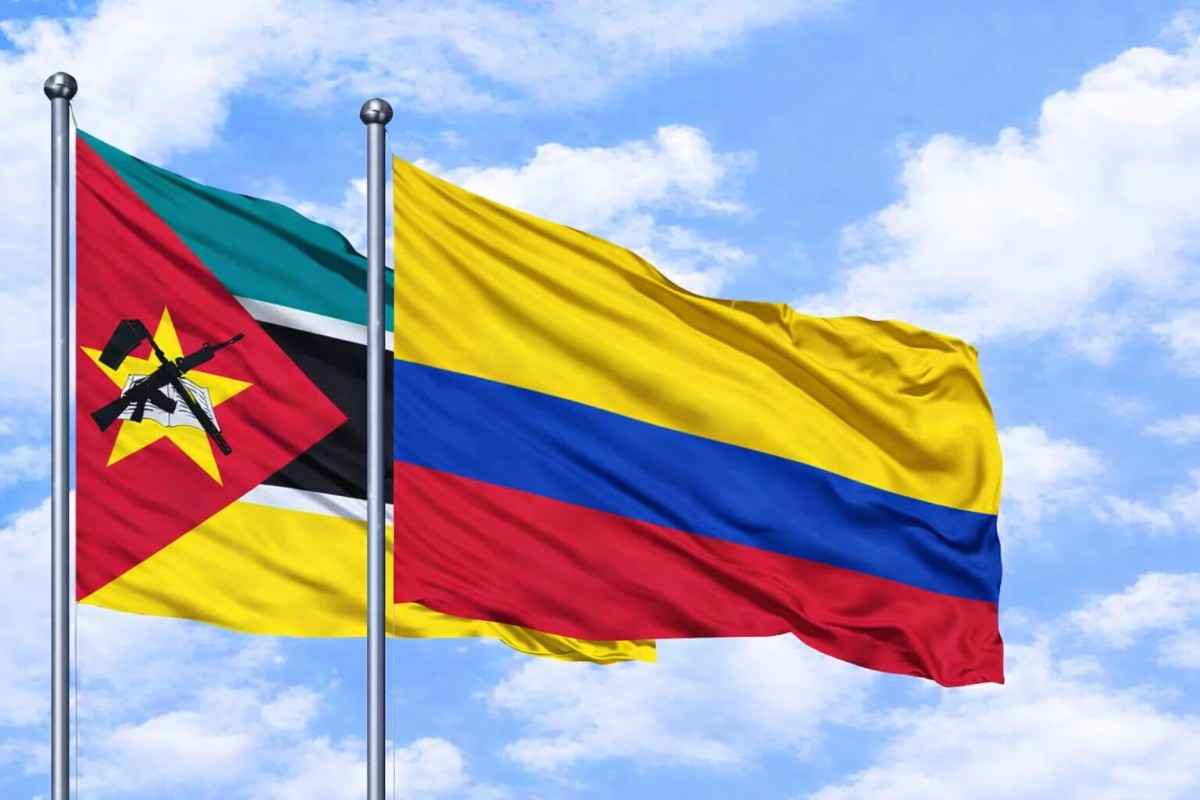 Flags Of Mozambique And Colombia