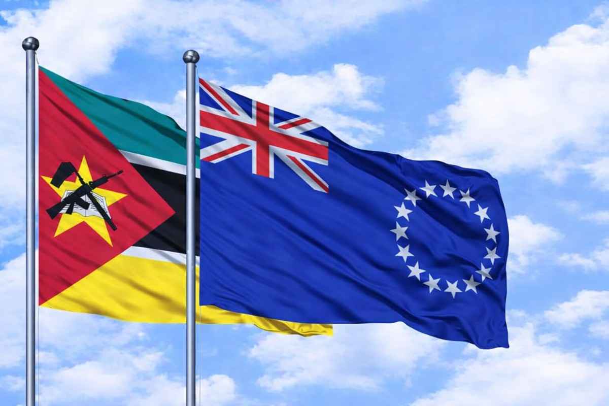 Flags Of Mozambique And Cook Islands