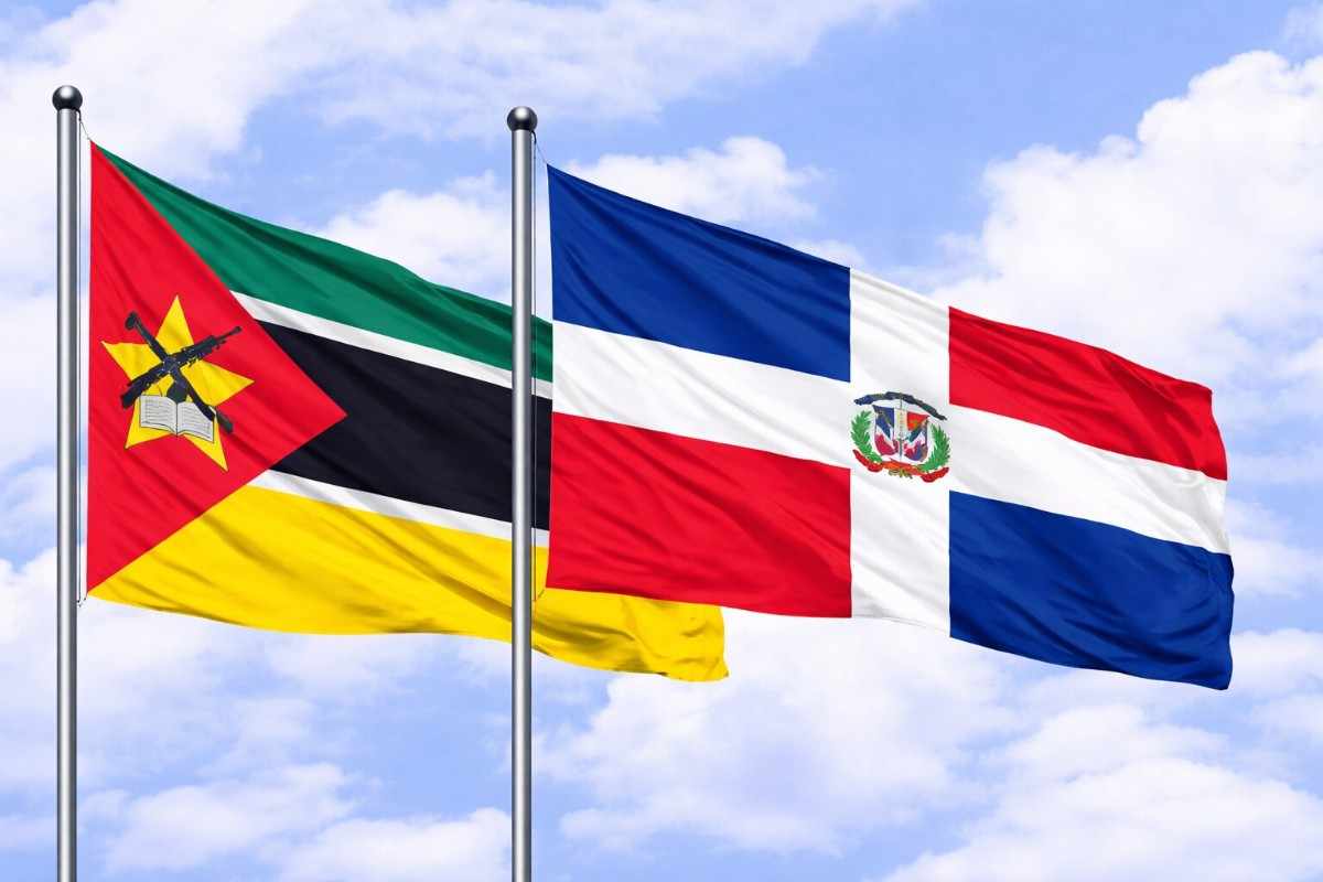 Flags Of Mozambique And Dominican Republic