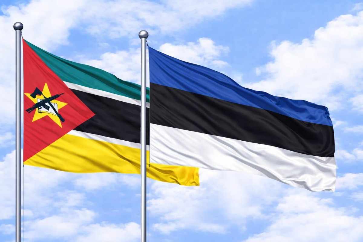 Flags Of Mozambique And Estonia