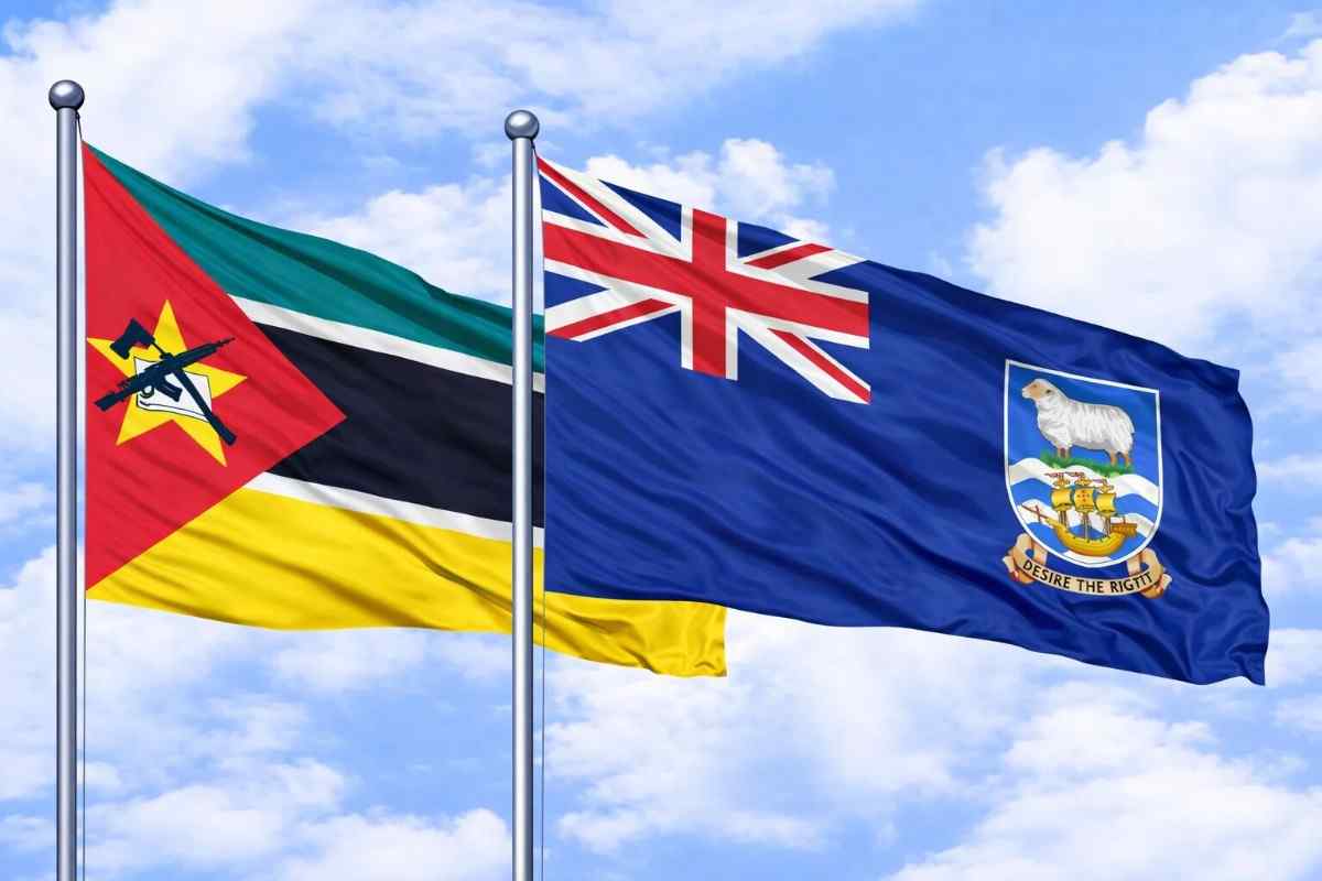 Flags Of Mozambique And Falklands