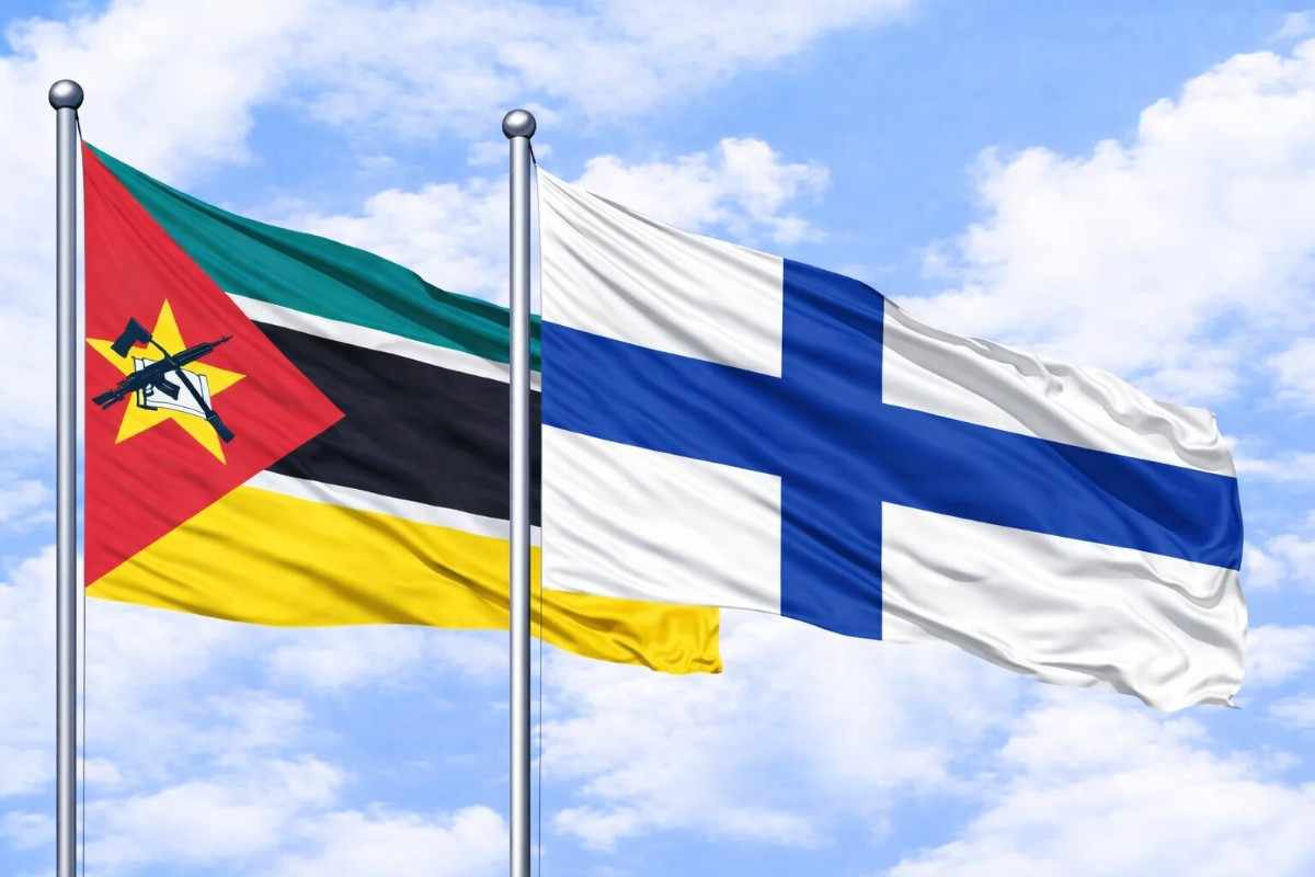 Flags Of Mozambique And Finland