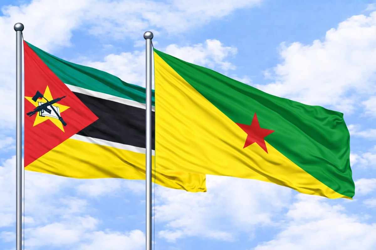 Flags Of Mozambique And French Guiana