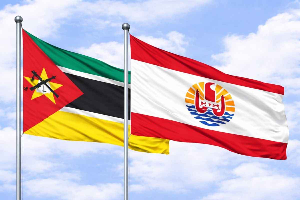 Flags Of Mozambique And French Polynesia