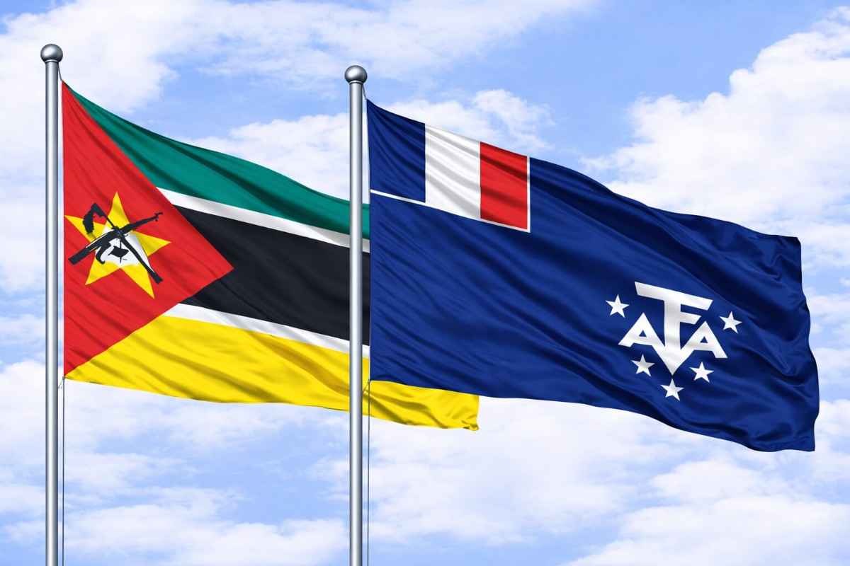 Flags Of Mozambique And French Southern