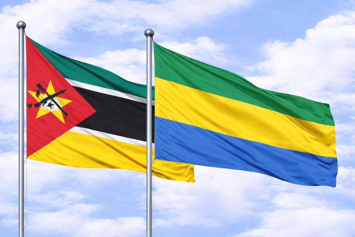 Flags Of Mozambique And Gabon
