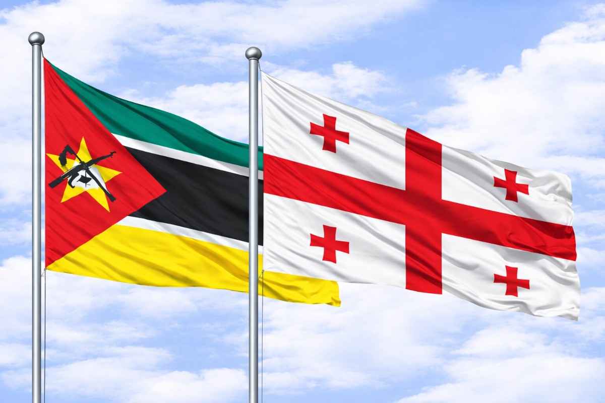 Flags Of Mozambique And Georgia