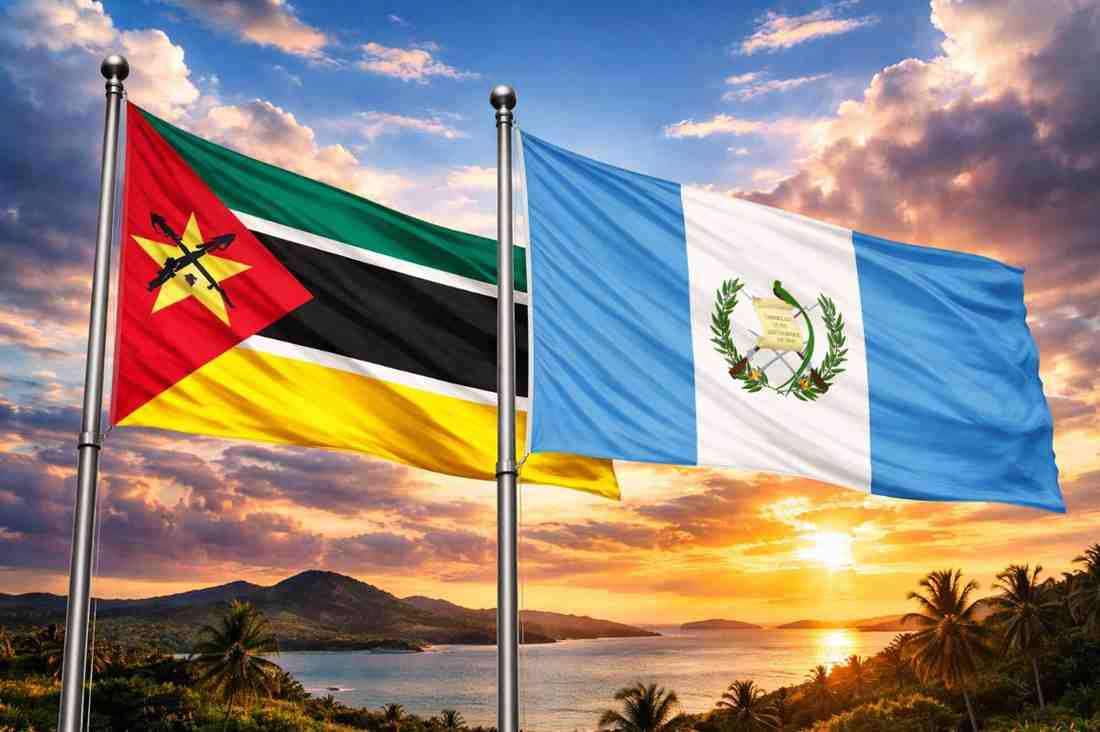 Flags Of Mozambique And Guatemala