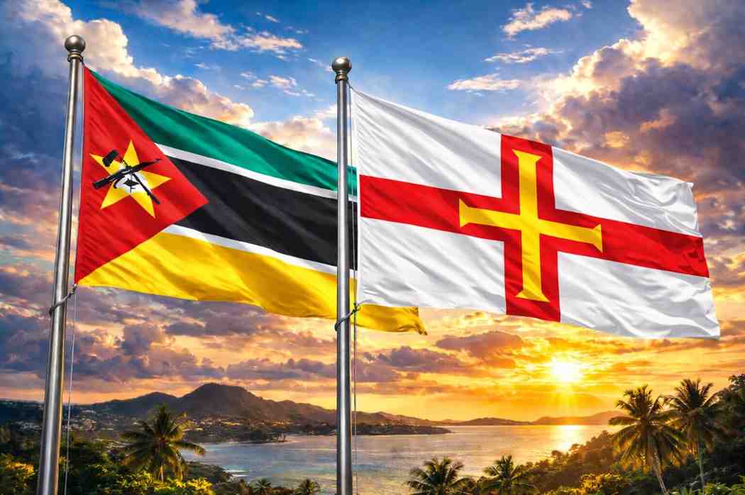 Flags Of Mozambique And Guernsey