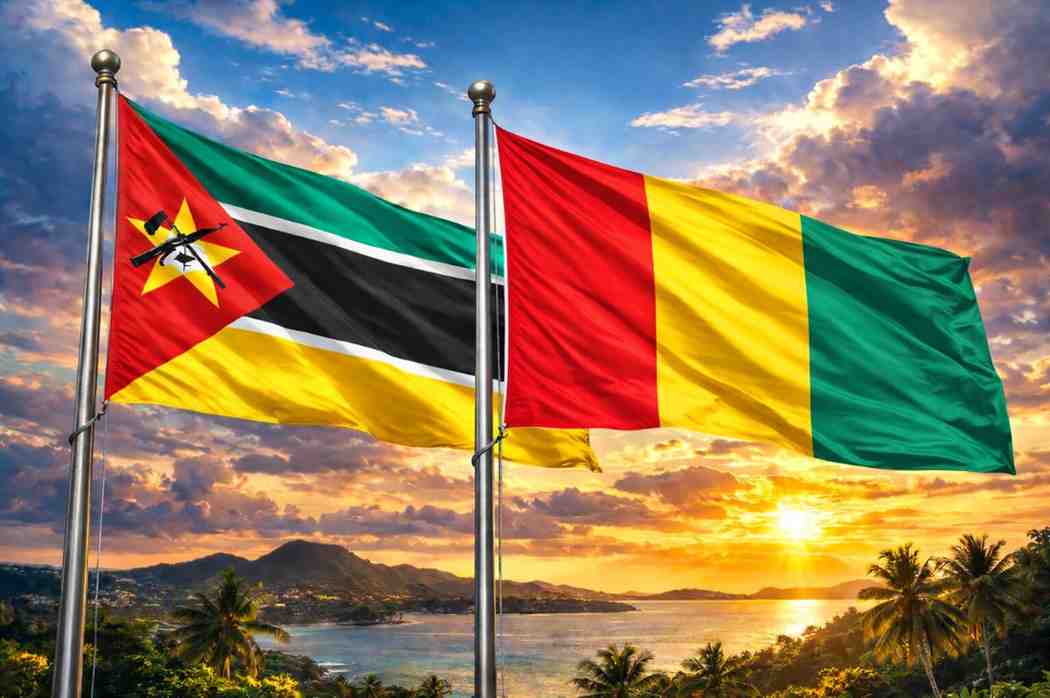 Flags Of Mozambique And Guinea