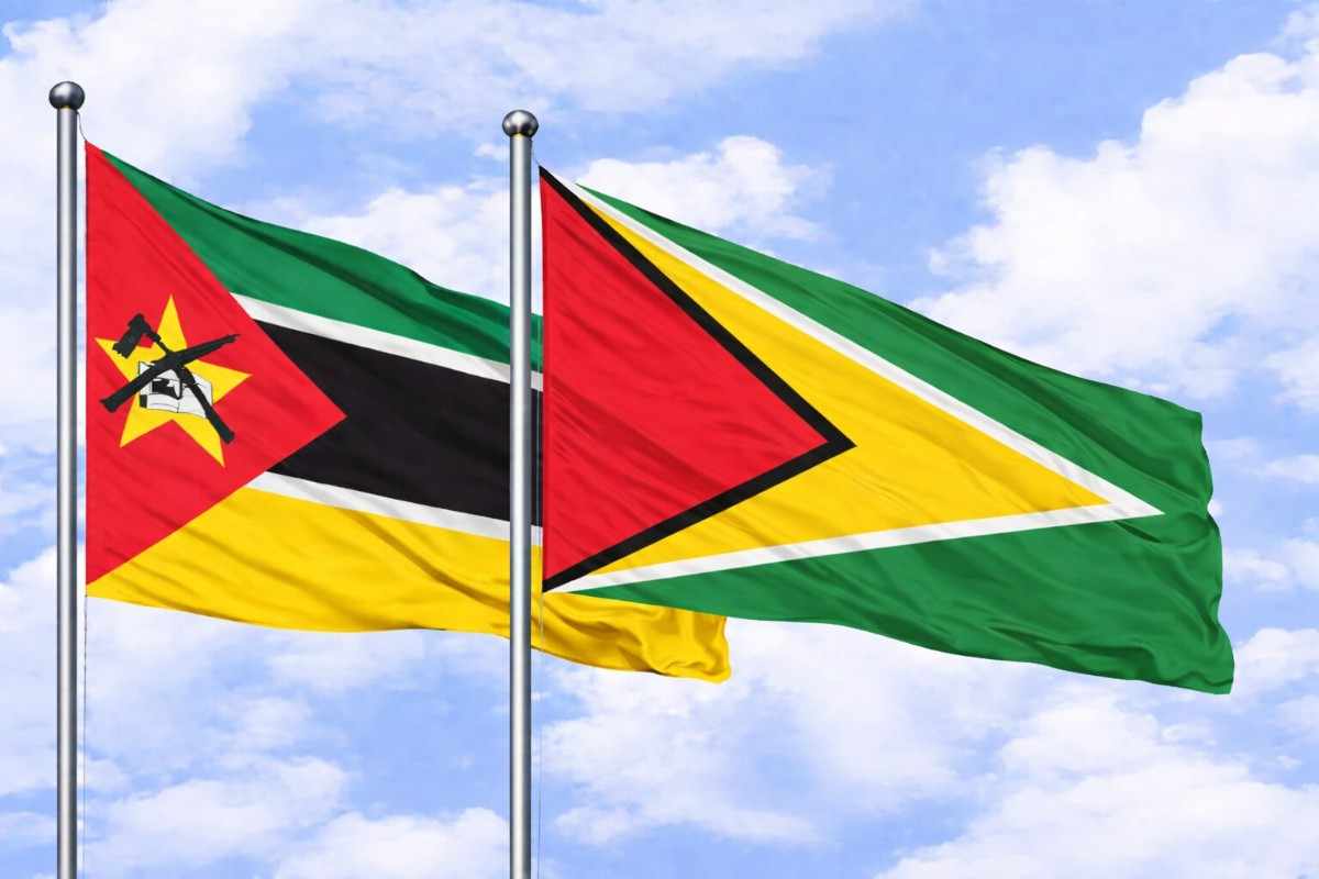 Flags Of Mozambique And Guyana