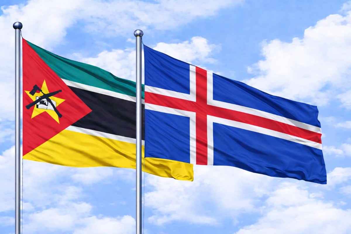 Flags Of Mozambique And Iceland