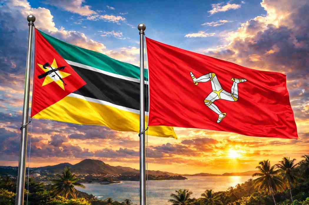 Flags Of Mozambique And Isle Of Man