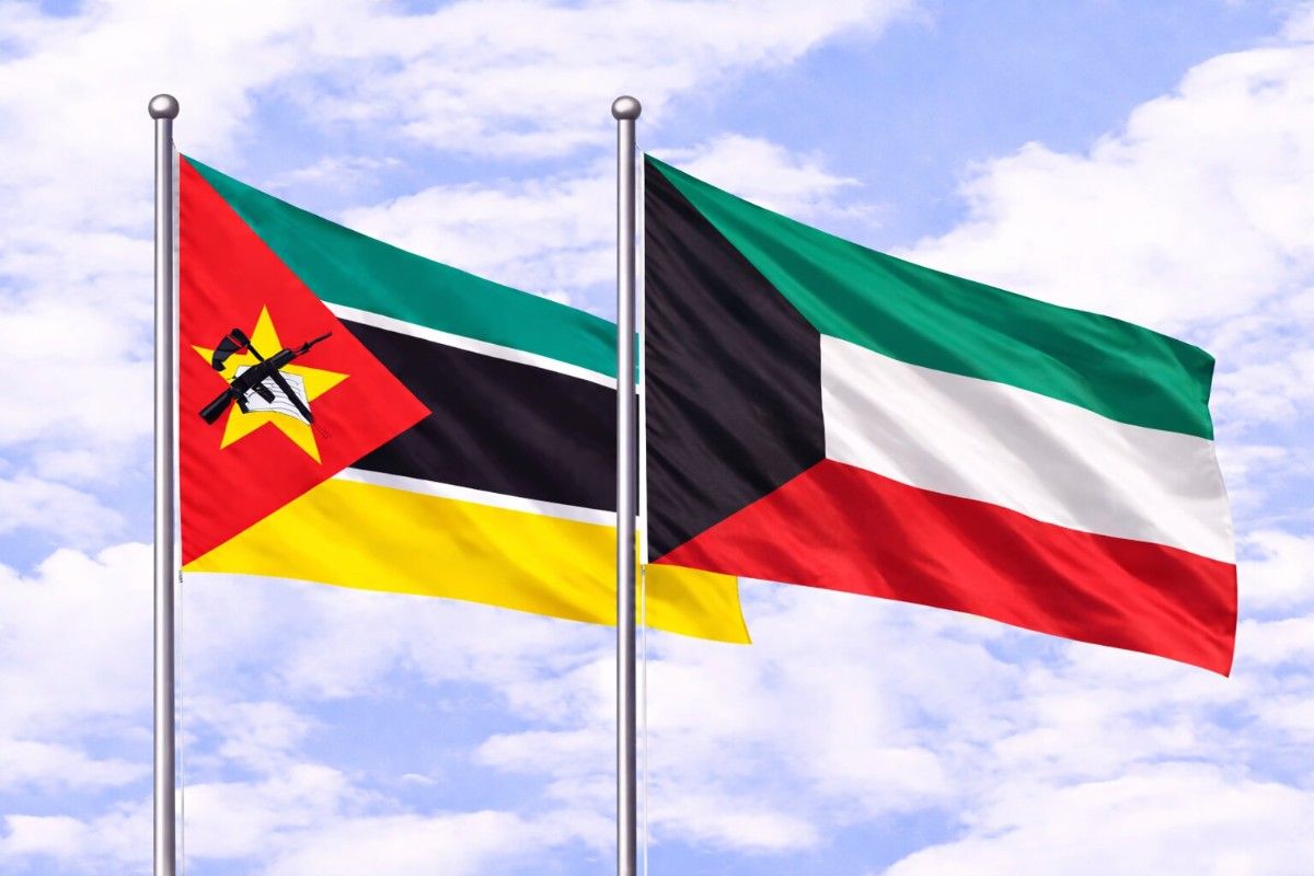 Flags Of Mozambique And Kuwait