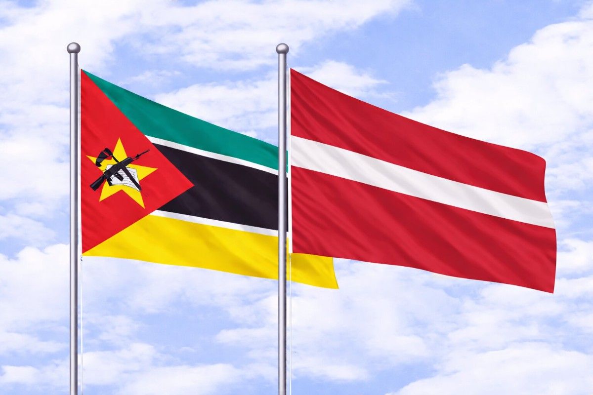 Flags Of Mozambique And Latvia