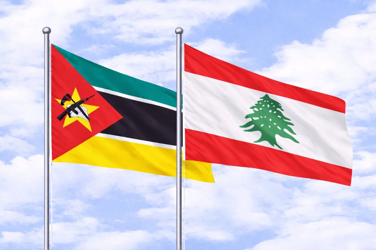 Flags Of Mozambique And Lebanon