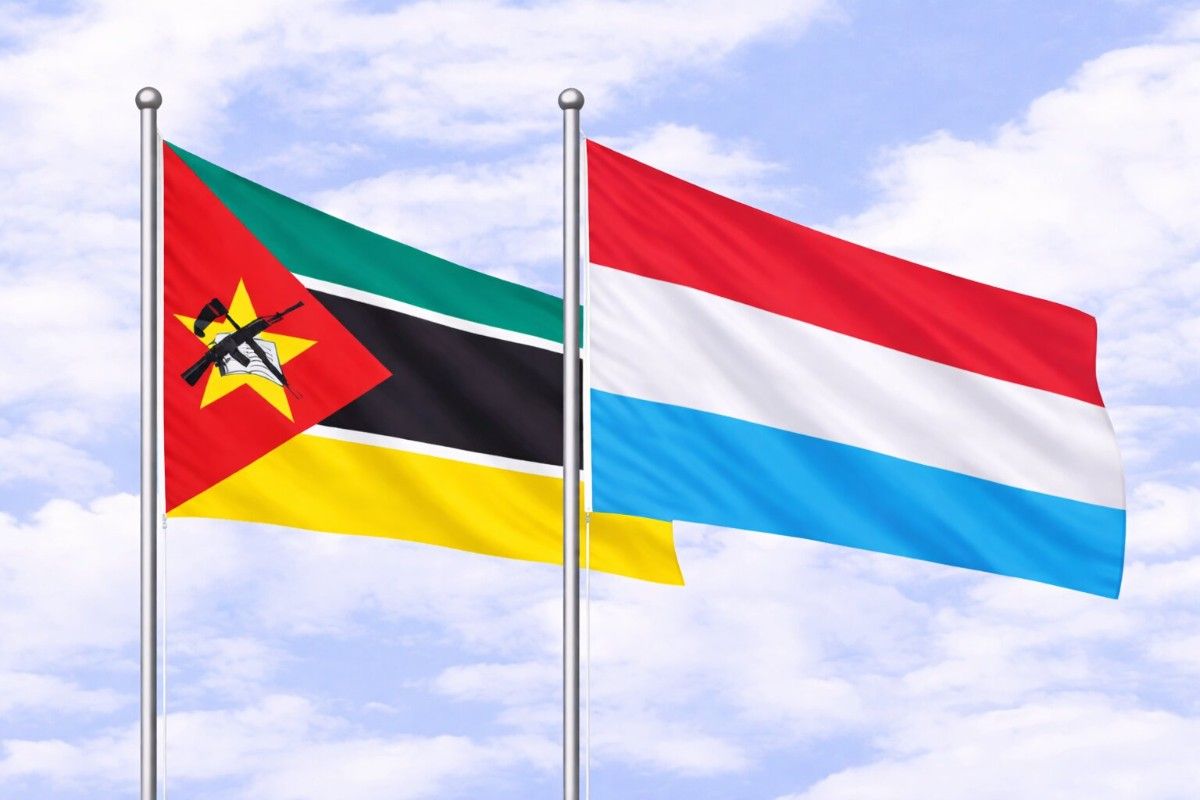 Flags Of Mozambique And Luxembourg