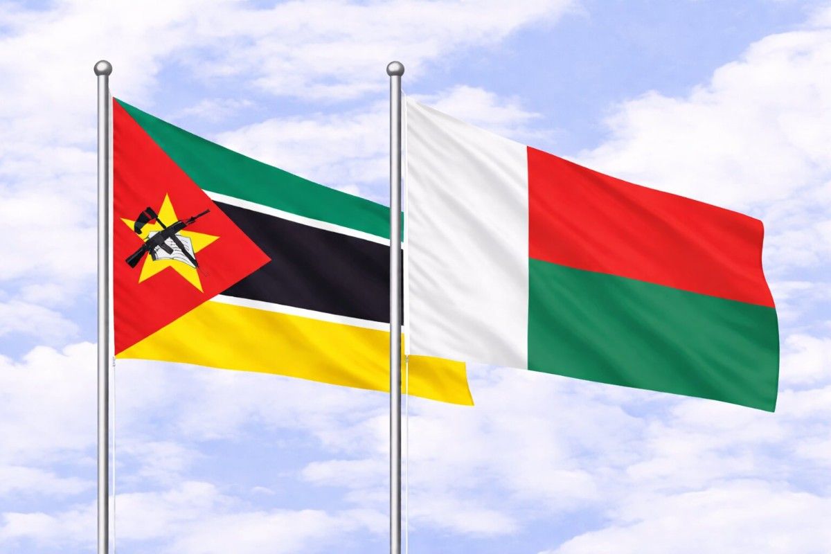 Flags Of Mozambique And Madagascar