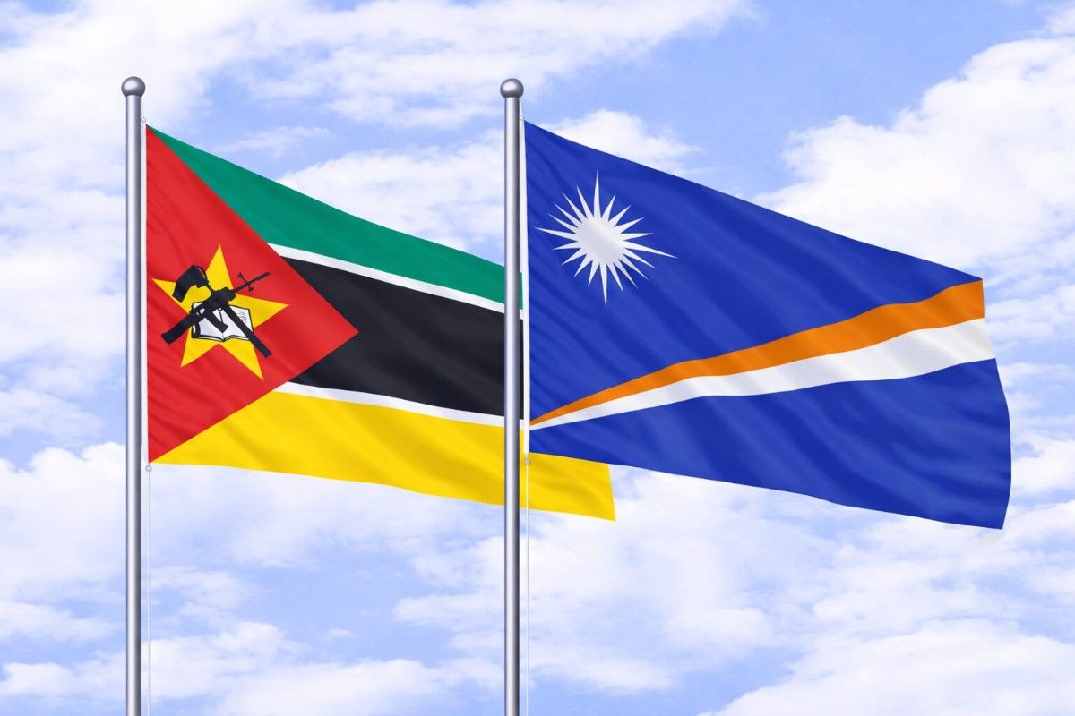Flags Of Mozambique And Marshall Islands
