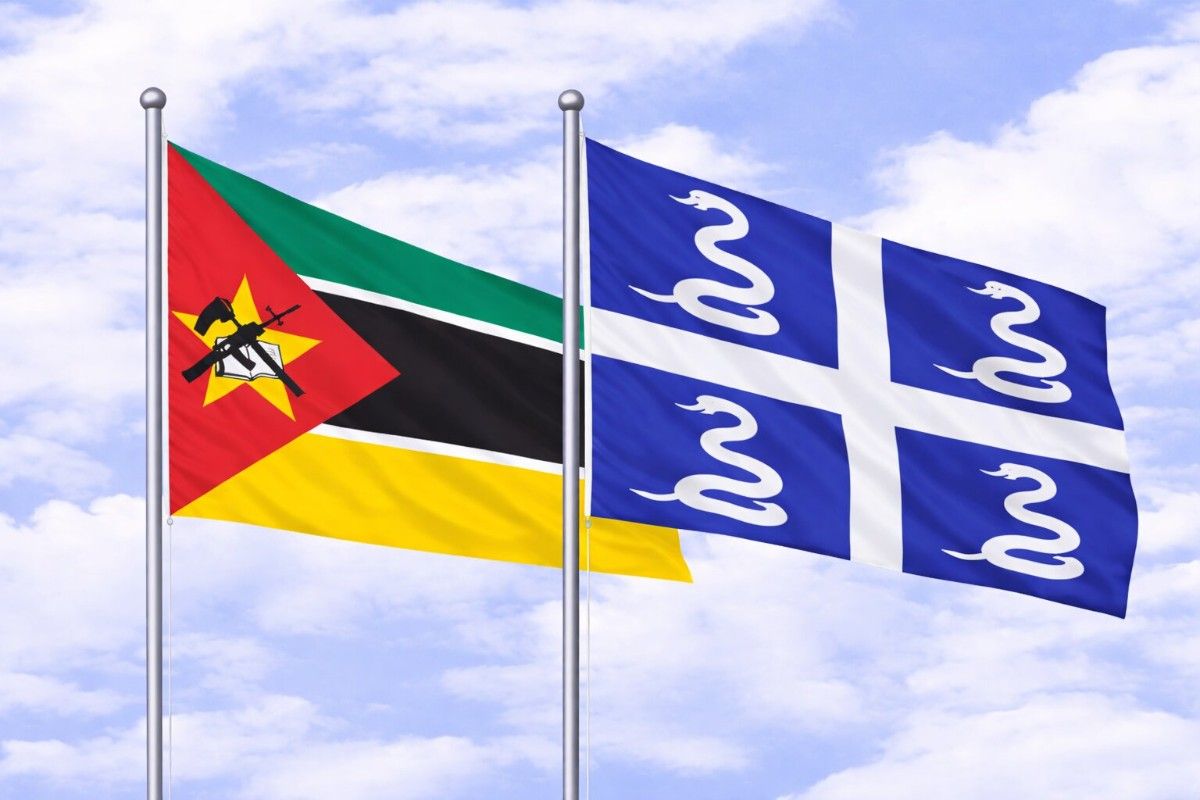 Flags Of Mozambique And Martinique Together