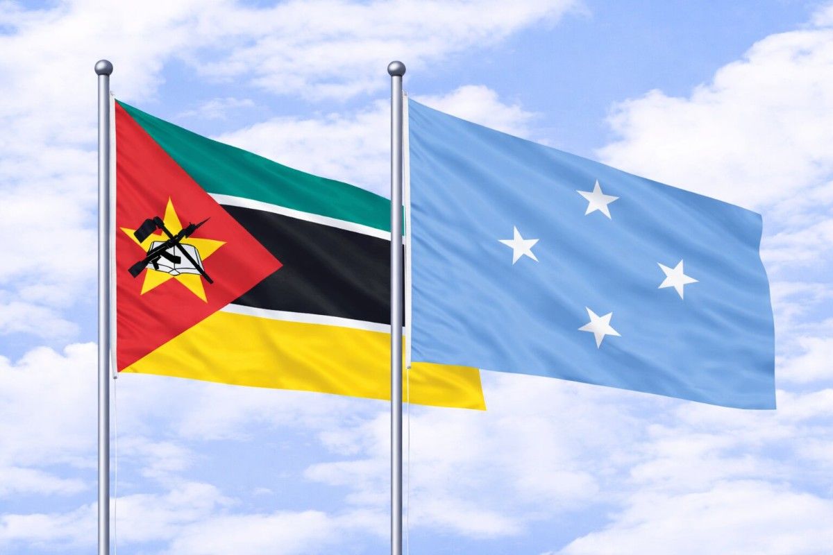 Flags Of Mozambique And Micronesia