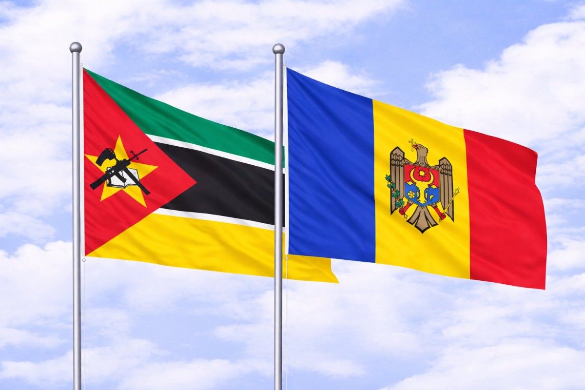 Flags Of Mozambique And Moldova