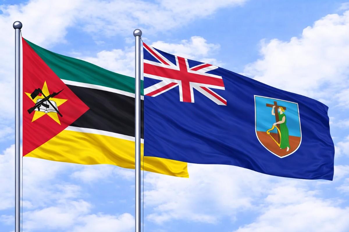 Flags Of Mozambique And Montserrat