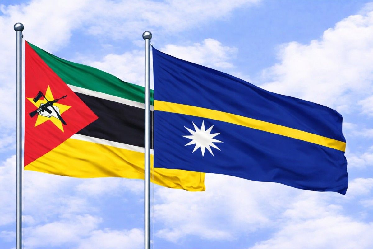 Flags Of Mozambique And Nauru