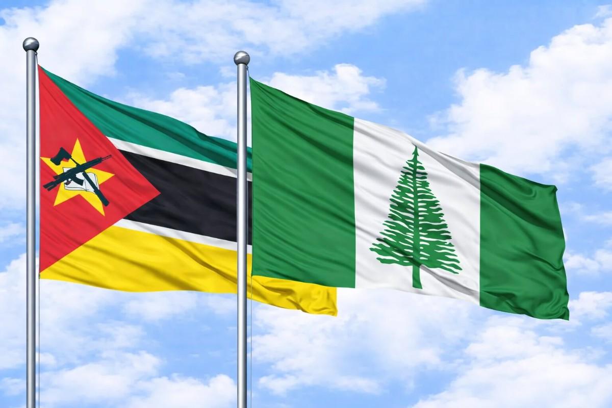 Flags Of Mozambique And Norfolk Island