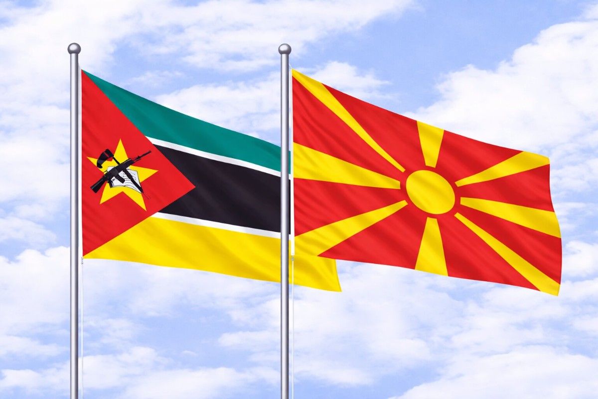 Flags Of Mozambique And North Macedonia