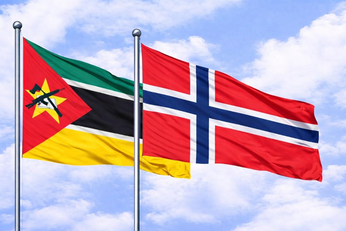 Flags Of Mozambique And Norway