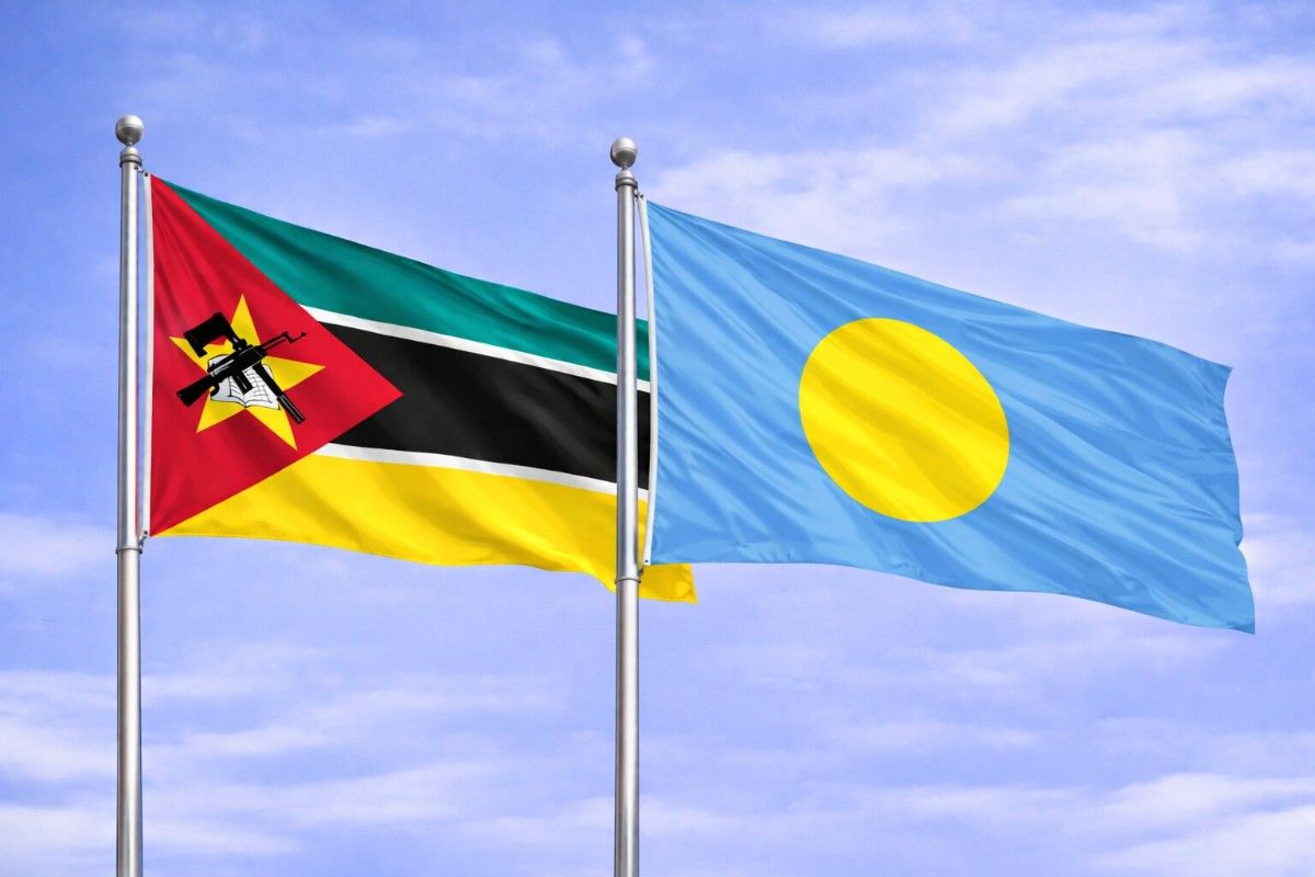Flags Of Mozambique And Palau