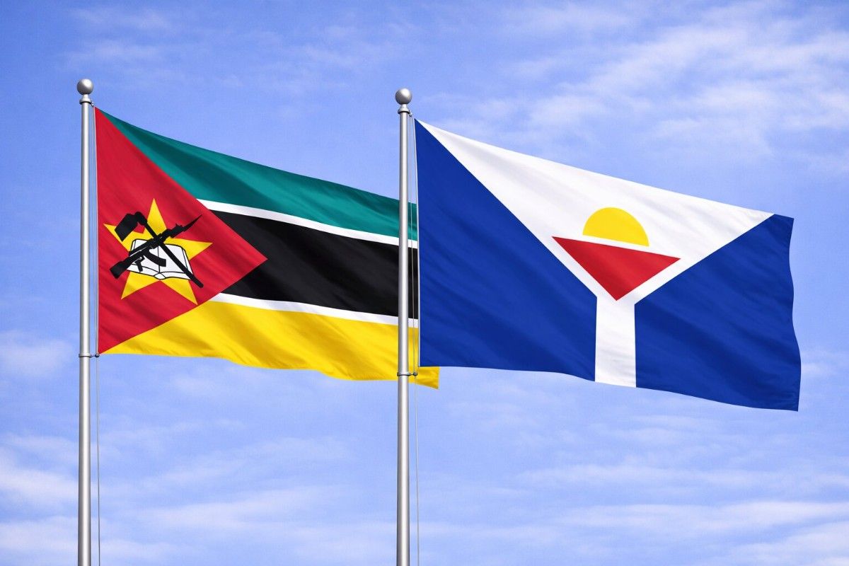 Flags Of Mozambique And Saint Martin