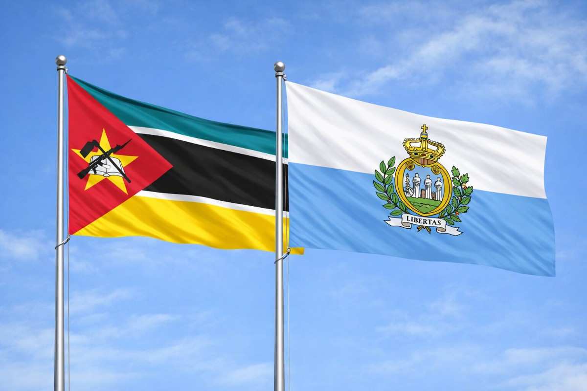 Flags Of Mozambique And San Marino