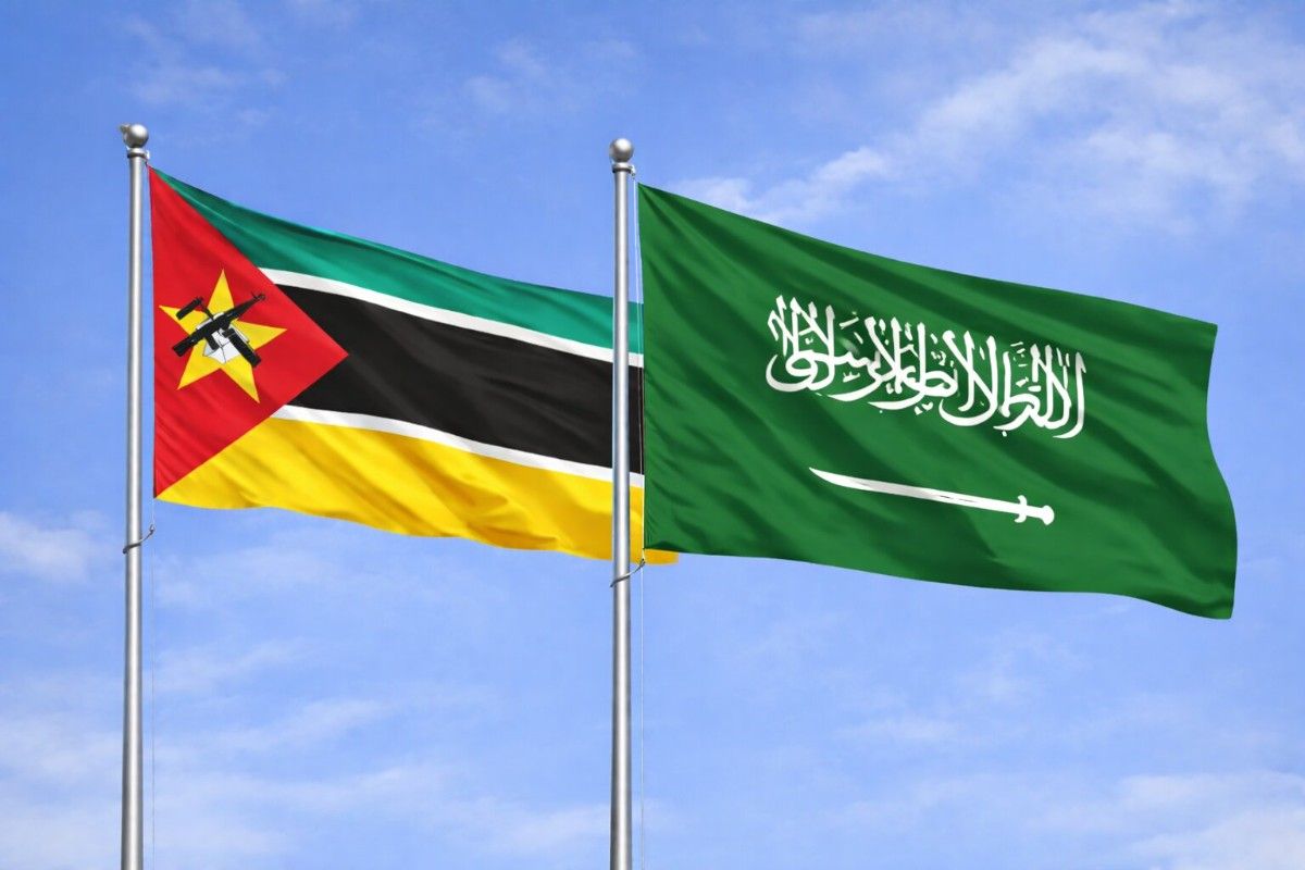 Flags Of Mozambique And Saudi Arabia