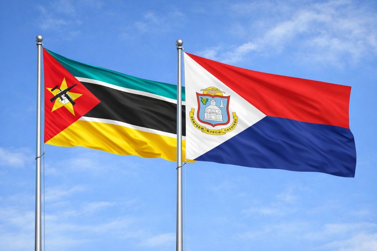 Flags Of Mozambique And Sint Maarten