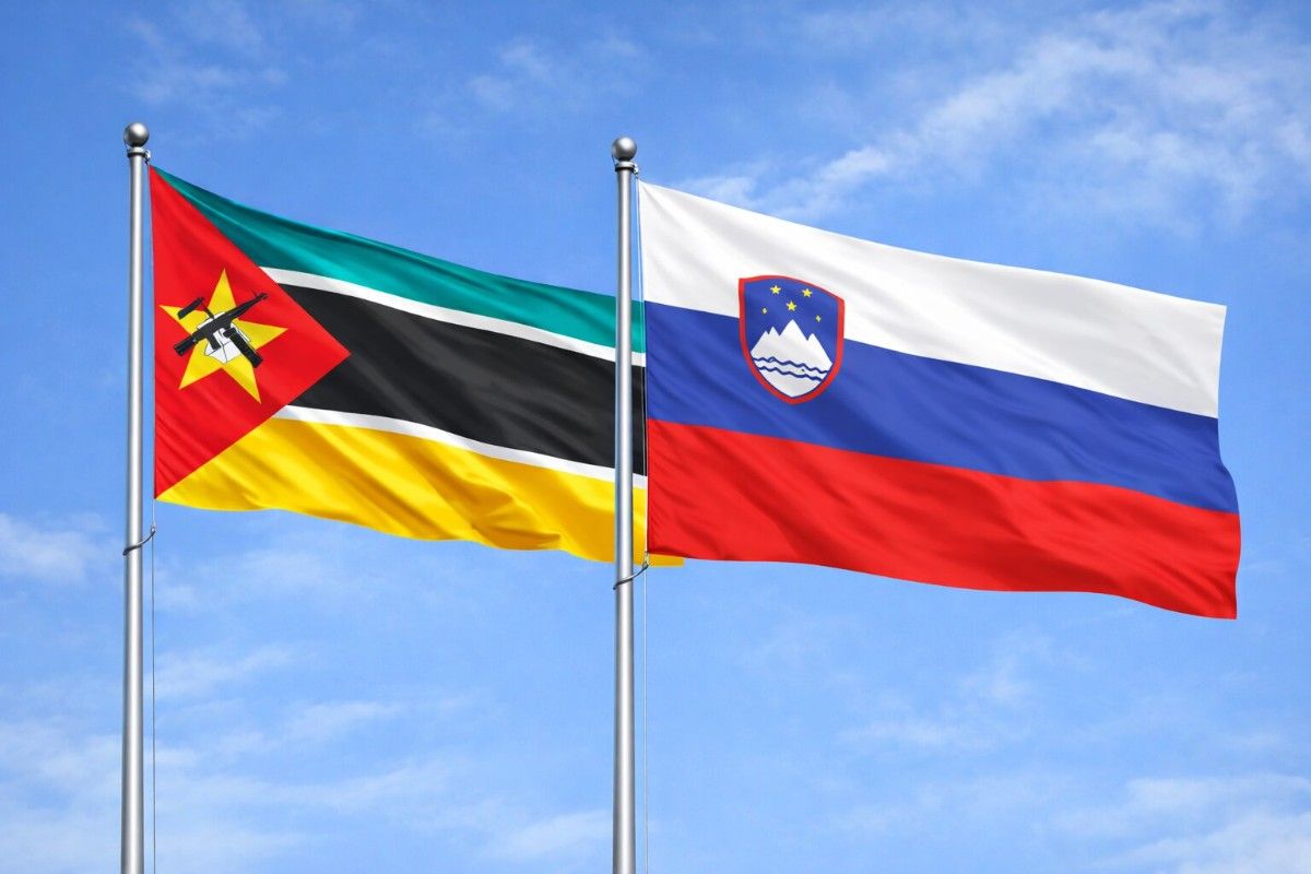 Flags Of Mozambique And Slovenia