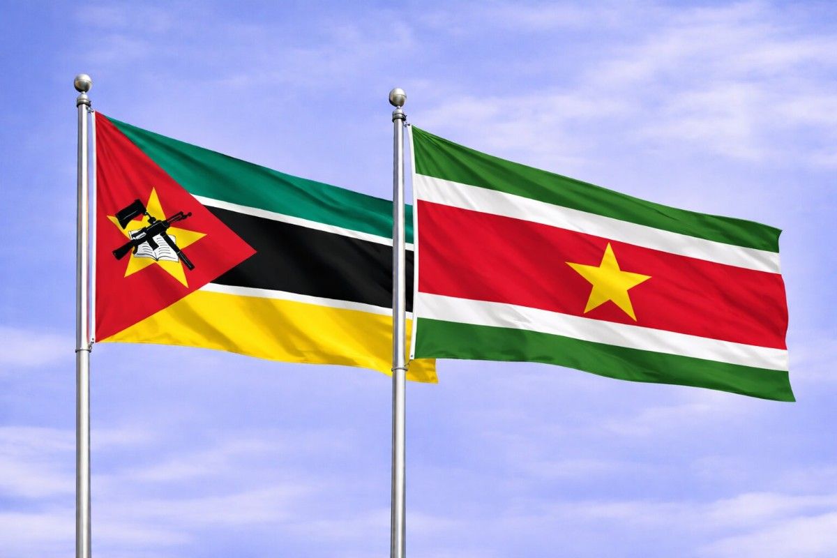 Flags Of Mozambique And Suriname