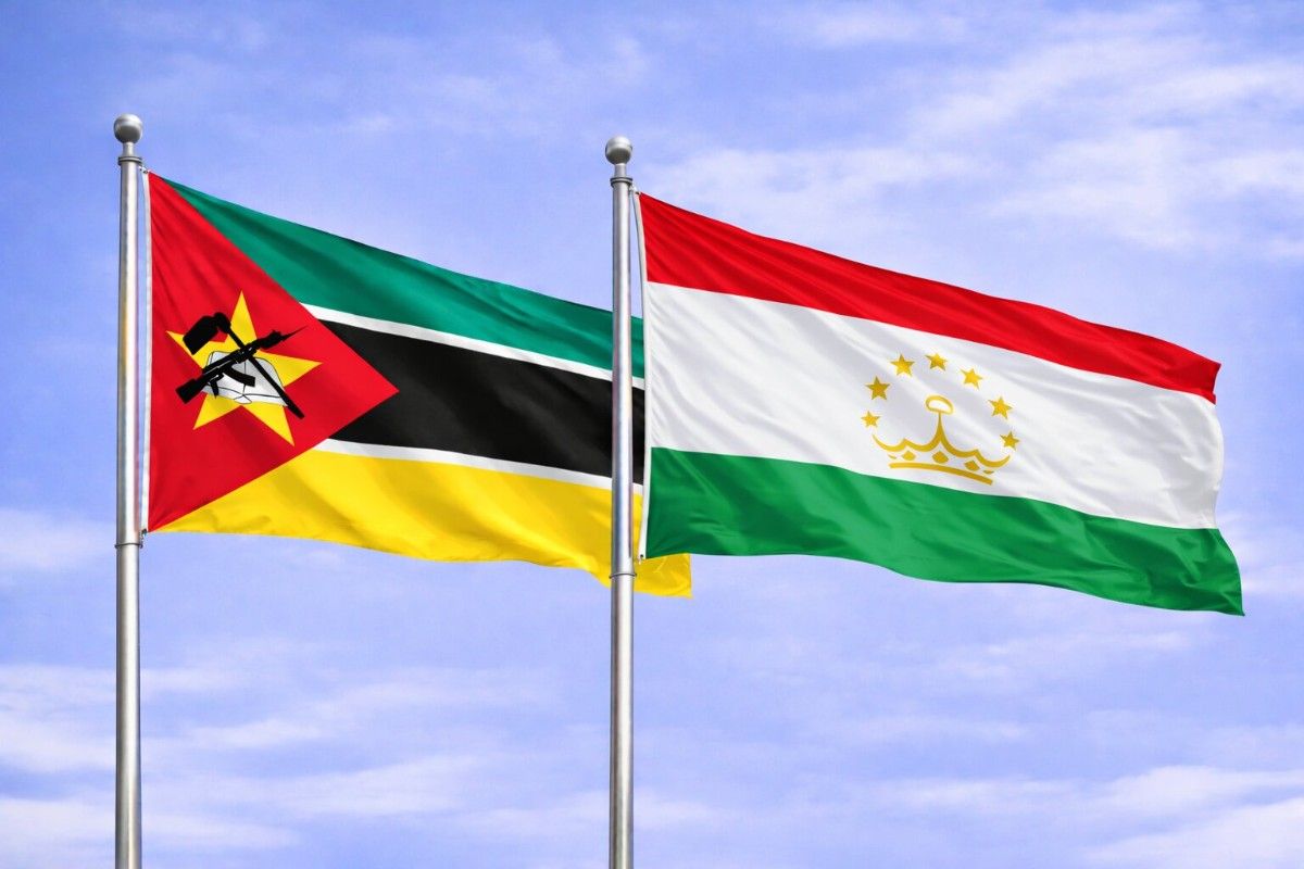 Flags Of Mozambique And Tajikistan