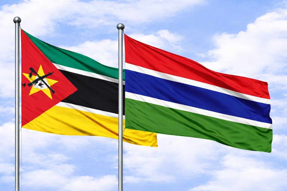 Flags Of Mozambique And The Gambia