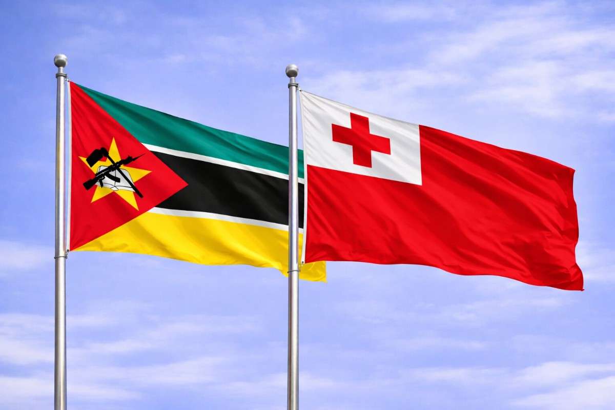 Flags Of Mozambique And Tonga