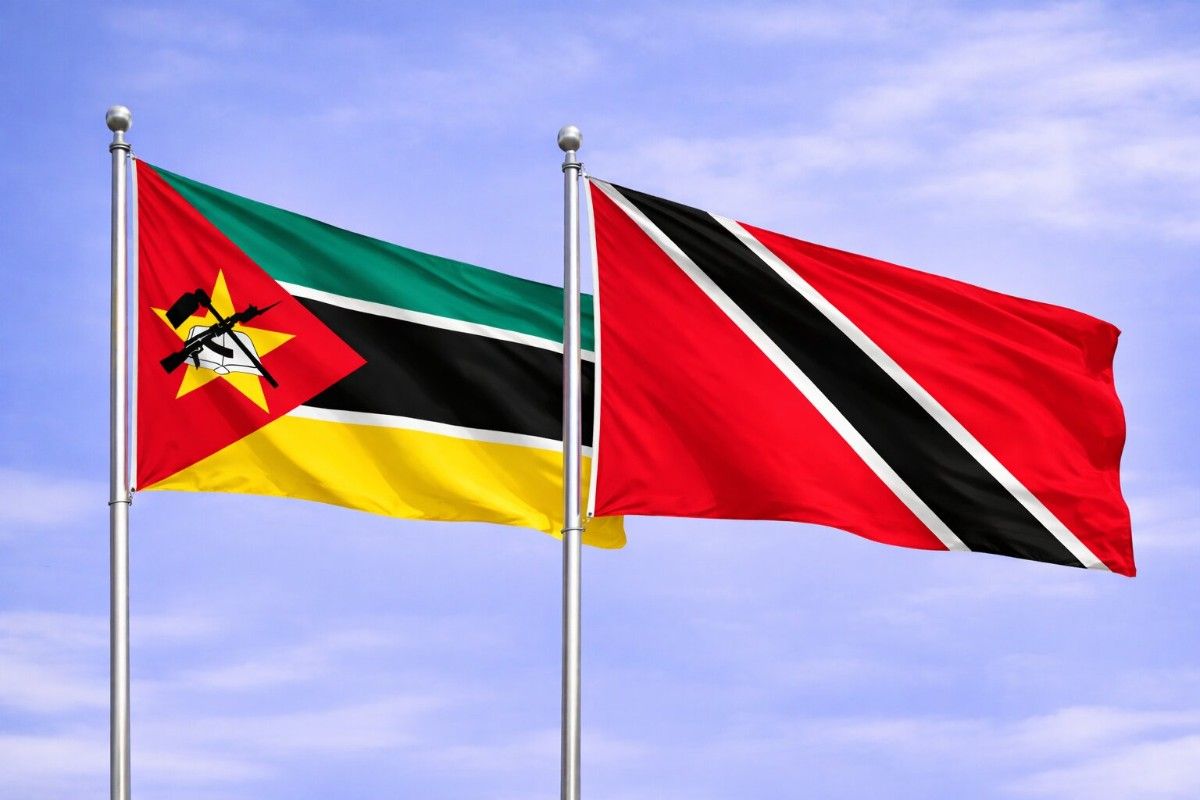Flags Of Mozambique And Trinidad And Tobago