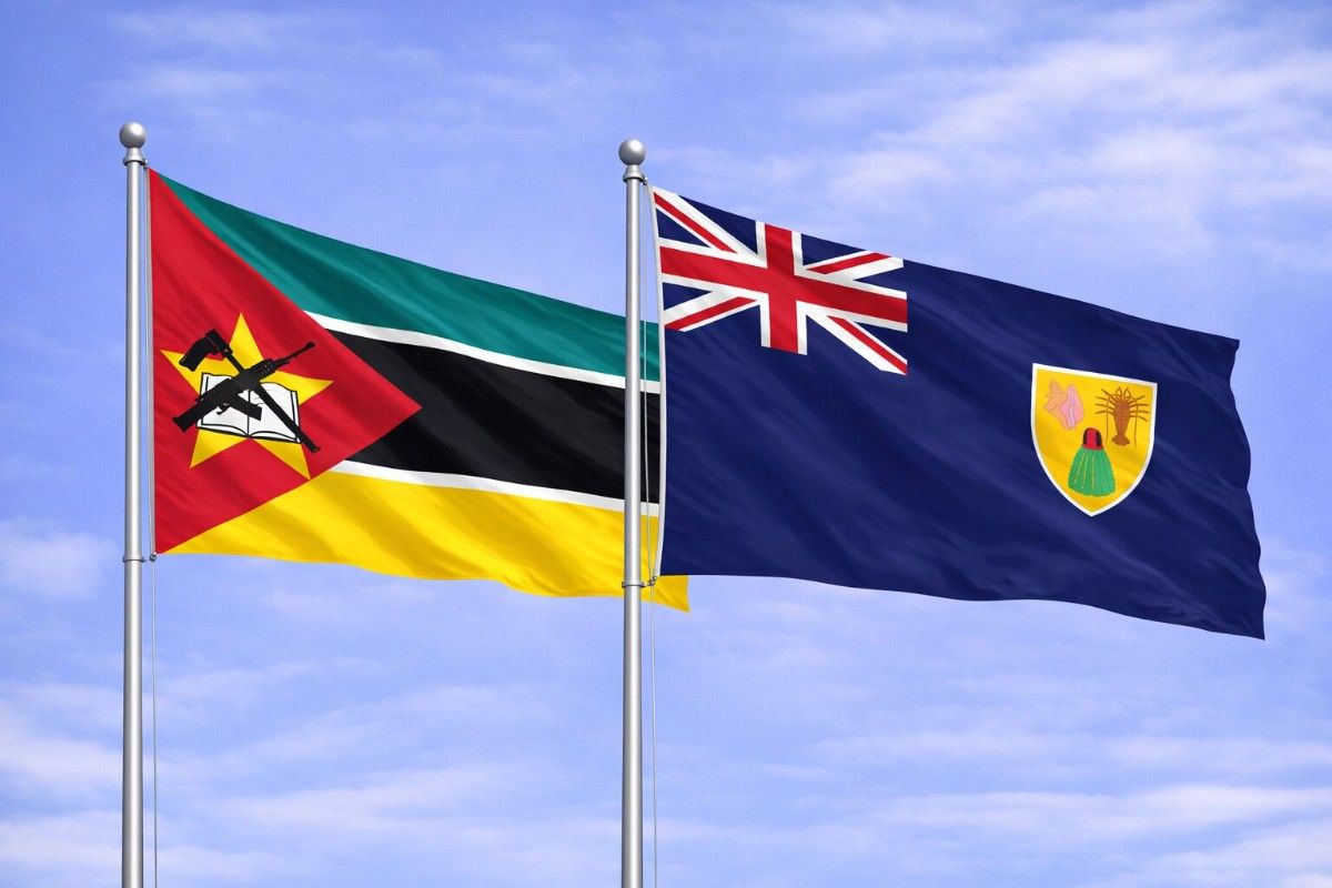 Flags Of Mozambique And Turks And Caicos